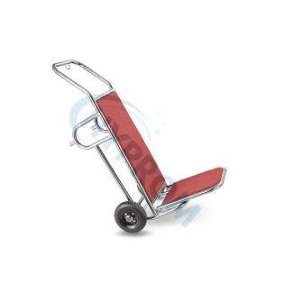 Chariot porte-bagages en acier inox 2 roues et pieds d’appui