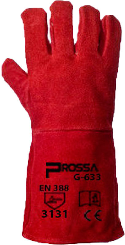 GANT EN CUIR SOUDEUR ROUGE PROSSA G-633