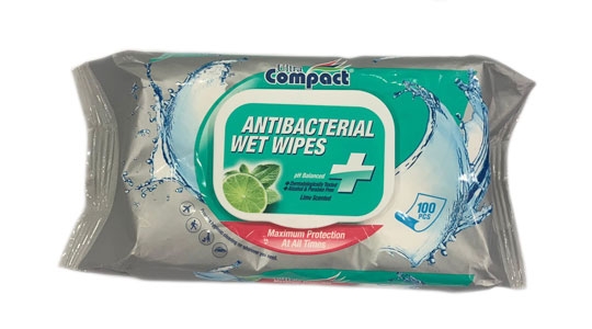 Lingettes antibactériennes ultra compactes 100 pcs