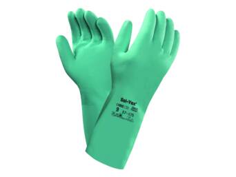 GANT NITRIL VERT FLOQUE COTON ARS